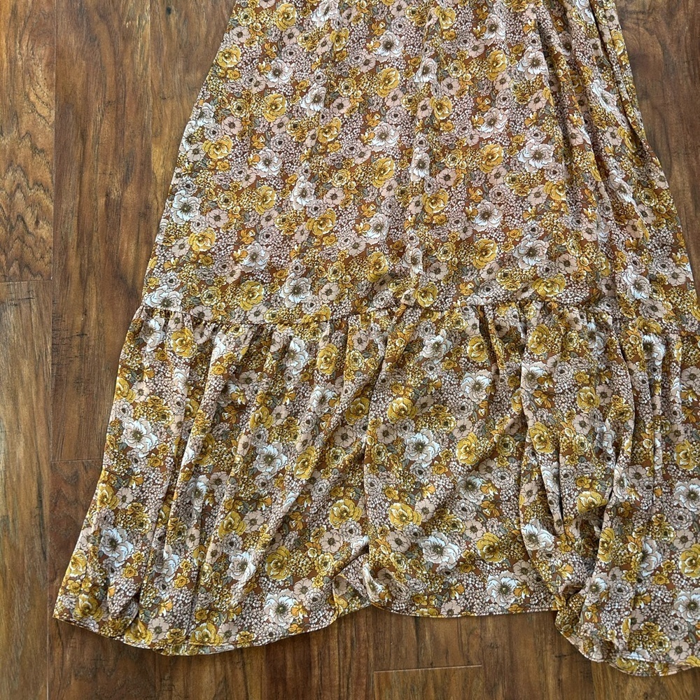 Long sleeve  Floral Print  Maxi Dress women’s size X-Large - Picture 3 of 9